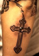 推荐一款精致的十字架纹身图案