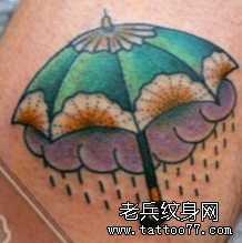 武汉纹身网推荐一款小雨伞纹身图案图片