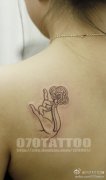 分享一款漂亮的佛手莲花纹身图案