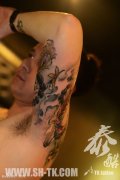 男人胳膊凤凰佛珠（四）纹身图案