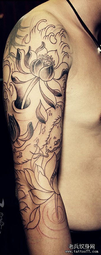 手臂莲花tattoo图案由武汉最好的tattoo店推荐