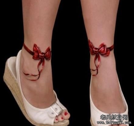 武汉最好的纹身网推荐一款蝴蝶结tattoo图案