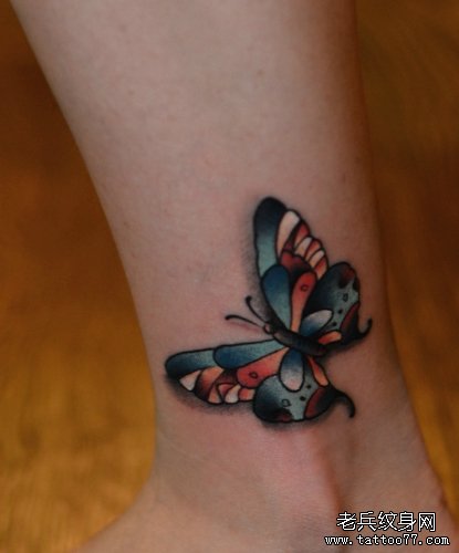 武汉最好的tattoo网推荐一款腿部蝴蝶tattoo图案
