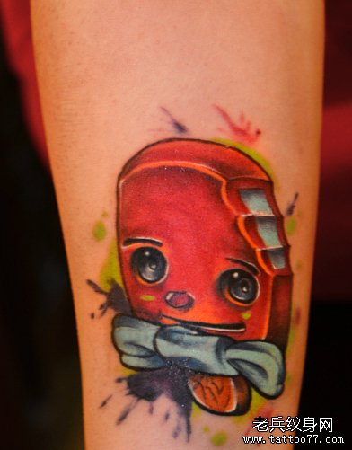 一款手臂雪糕蝴蝶结tattoo图案由武汉tattoo店推荐