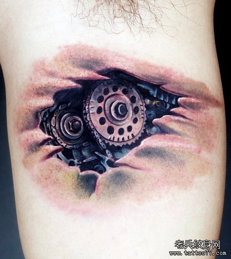 武汉纹身网推荐一款机械tattoo图案