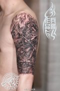 武汉纹身店兵哥打造的大臂哪叱纹身作品