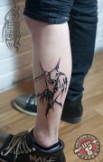 小腿图腾死神纹身作品及意义由武汉纹身店打造