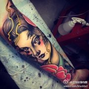 school风格手臂纹身图案由武汉最好的纹身店推荐