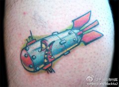 武汉最好的纹身店推荐一款school导弹纹身图案