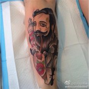 手臂人物肖像图案由武汉最好的刺青店推荐