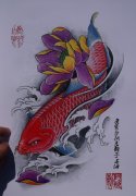 中华锦鲤纹身手稿（16）