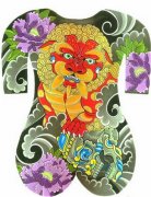 武汉纹身店推荐一款满背纹身手稿图案