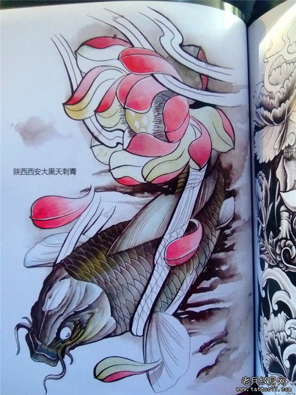 传统年鉴鱼纹身手稿（70）