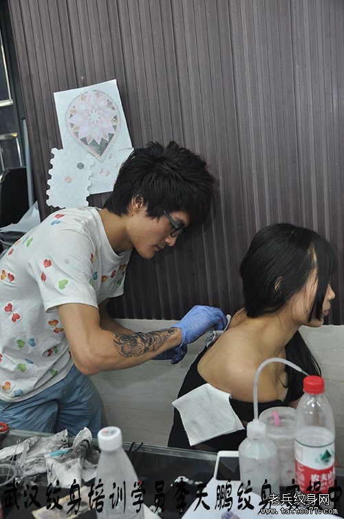 武汉纹身培训学员李天鹏纹身学习过程