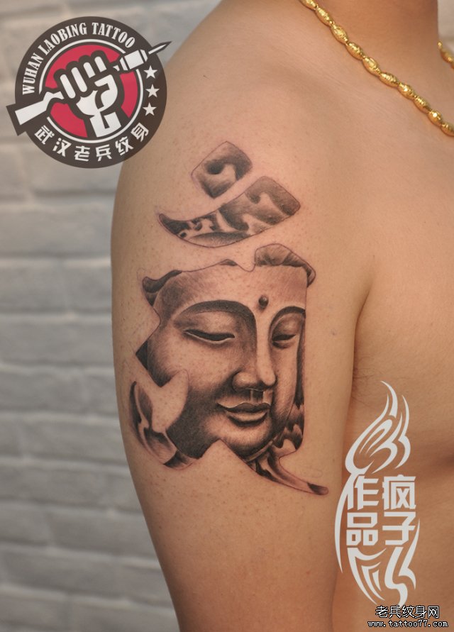 大臂普贤菩萨纹身作品——生肖龙与蛇的守护神
