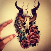 羚羊女纹身手稿图案由武汉最好的刺青店推荐