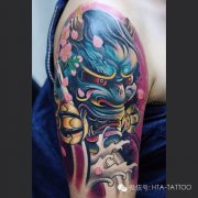 大臂传统般若纹身图案由武汉最好的纹身店推荐