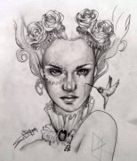 武汉最好的刺青店推荐一款人物纹身线稿