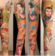 白雪公主花臂纹身图案由武汉最好的纹身推荐