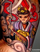 手臂齐天大圣纹身图案由武汉纹身店推荐