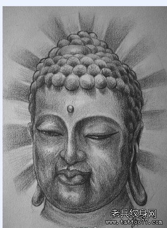 素描佛纹身图案