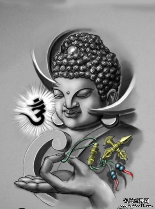 彩色佛纹身图案大全