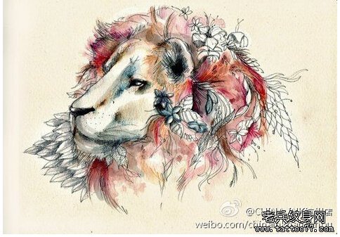 个性而已霸气的狮子纹身图案由武汉纹身店推荐