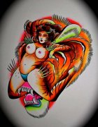 一组个性的school风格纹身手稿图案由武汉纹身推荐