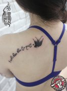 美女肩膀燕子纹身作品