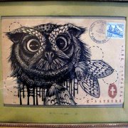 猫头鹰纹身手稿图案由武汉最好的刺青店推荐