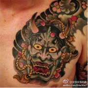 武汉最好的纹身店推荐一款肩部般若纹身图案