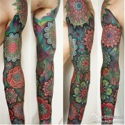 彩色花臂纹身图案由武汉最好的纹身店推荐