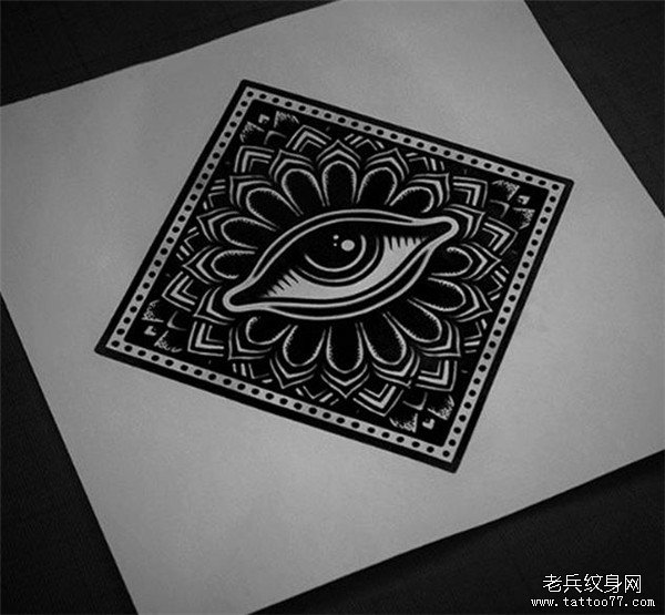 眼睛纹身手稿图案由武汉最好的纹身店推荐