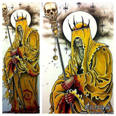 死神纹身手稿图案由武汉最好的纹身店推荐