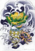 武汉最好的纹身店推荐一组个性传统嘎巴拉纹身手稿图案