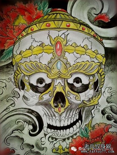 传统嘎巴拉纹身手稿