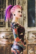 妹子的花臂纹身团由武汉纹身店推荐