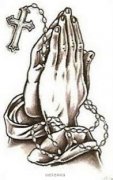 一组宗教祈祷之手纹身图案由武汉最好的纹身提供