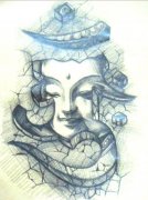 武汉最好的纹身店提供一款梵文地裂纹身手稿图案