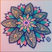 一款彩色梵花纹身图案由武汉最好的纹身店推荐
