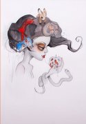 武汉纹身店推荐一款女郎纹身图案