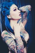 彩色花臂tattoo girl纹身图案由武汉纹身提供