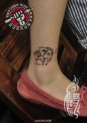 脚踝小清新可爱小象纹身作品