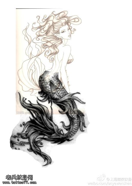 美人鱼纹身图案