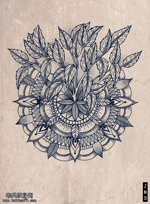 樊花纹身手稿图案