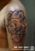 手部小丑纹身图案由武汉纹身馆提供