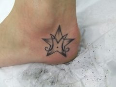 小清新腿部独特五角星纹身图案