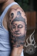 武汉技术最好的纹身师手臂佛像纹身作品及寓意