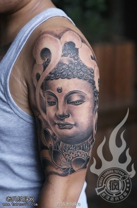 武汉技术最好的纹身师手臂佛像纹身作品及寓意
