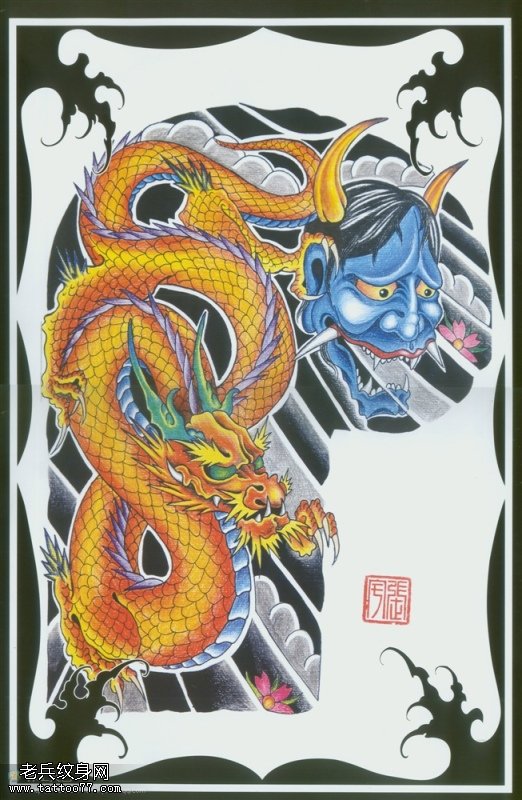 推荐一款霸气的半胛纹身图案